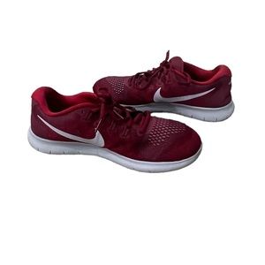 Nike Men's Red Free Run Knit Lace Up Sneakers Size 9